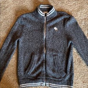 Boys Abercrombie Full zip mock neck sweater